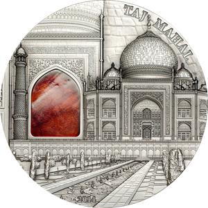 Palau / Silver Two Ounces 2014 Mineral Art - Taj Mahal - reverse photo