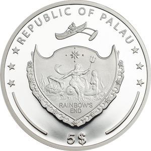 Palau / Five Dollars Silver 2015 Petäjävesi Old Church - obverse photo