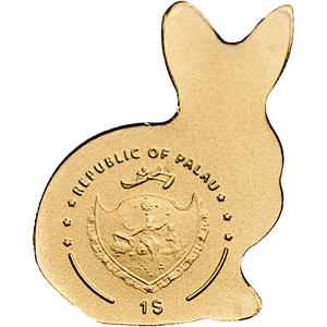 Palau / One Dollar Gold Special Shape - Golden Rabbit - obverse photo