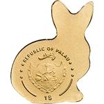 One Dollar Gold Special Shape - Golden Rabbit: Photo Coin, Palau, One Dollar Gold Special Shape - Golden Rabbit / thumbnail