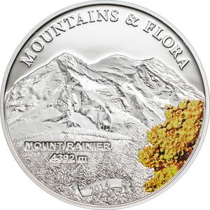 Palau / Five Dollars Silver 2014 Mt Rainier - reverse photo