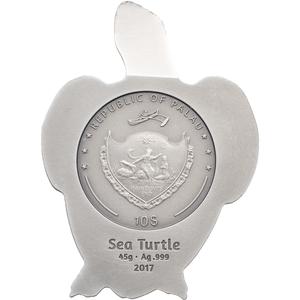 Palau / Ten Dollars Silver 2017 Sea Turtle - obverse photo