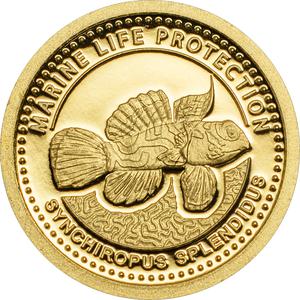 Palau / One Dollar Gold 2013 Synchiropus Splendidus - reverse photo