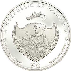 Palau / Five Dollars Silver 2013 The Historic Meeting - Two Popes - obverse photo