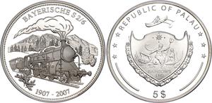 Palau / Five Dollars Silver 2007 Bavarian S 2/6 - reverse photo