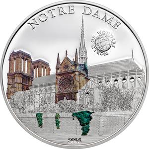 Palau / Five Dollars Silver 2014 Notre Dame - reverse photo