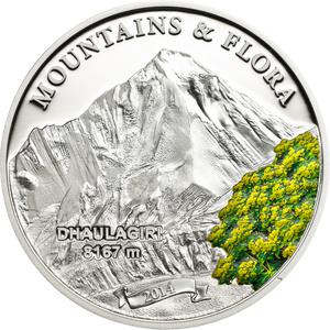 Palau / Five Dollars Silver 2014 Dhaulagiri - reverse photo