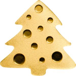 Palau / One Dollar Gold Special Shape - Golden Christmas Tree - reverse photo