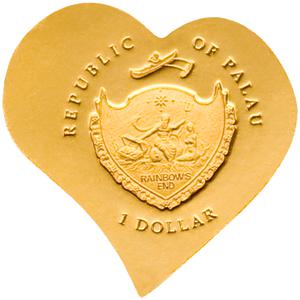 Palau / One Dollar Gold Special Shape - Everlasting Love - obverse photo