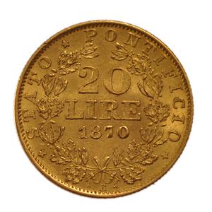 Papal States / Twenty Lire 1870 - reverse photo
