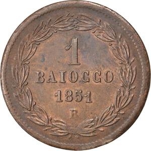 Papal States / One Baiocco 1851 - reverse photo