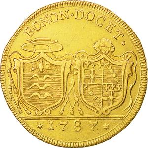 Papal States / Four Doppie 1787 Bologna - reverse photo