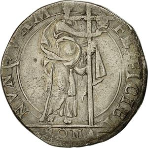 Papal States / Testone of Sixtus V Roma - reverse photo