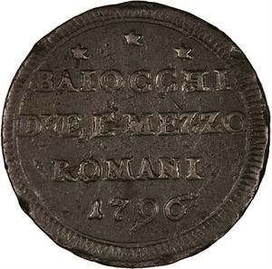 Papal States / Two and a Half Baiocchi 1796 - reverse photo
