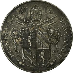 Papal States / One Baioccho 1847 - obverse photo