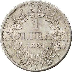 Papal States / One Lira 1867 - reverse photo