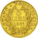 Five Lire 1867: Photo Coin, Papal States, Five Lire 1867 / thumbnail