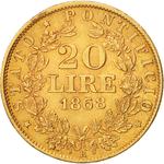 Twenty Lire 1868: Photo Coin, Papal States, Twenty Lire 1868 / thumbnail