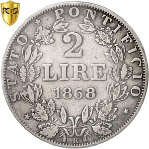 Papal States / Two Lire 1868 - reverse photo