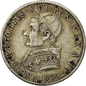 Papal States / Twenty Baiocchi 1834 - obverse photo