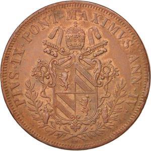 Papal States / Five Baiocchi 1849 - obverse photo