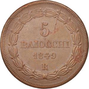 Papal States / Five Baiocchi 1849 - reverse photo