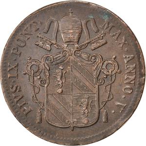 Papal States / One Baiocco 1851 - obverse photo