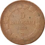 Five Baiocchi 1852: Photo Coin, Papal States, Five Baiocchi 1852 / thumbnail