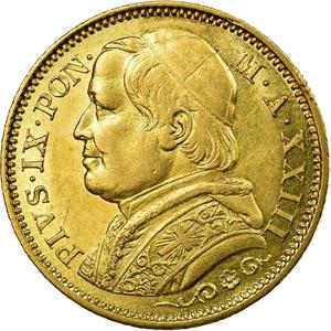 Papal States / Twenty Lire 1869 - obverse photo