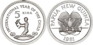 Papua New Guinea / Silver Ounce 1981 Year of the Child - obverse photo