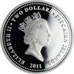 Silver Ounce 2011 Year of the Rabbit: Photo Silver Coin Lunar Year of The Rabbit 1oz 2011 $2 Pitcairn Islands / thumbnail