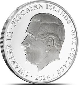 Pitcairn Islands / Silver Ounce 2024 Year of the Dragon, Proof - obverse photo