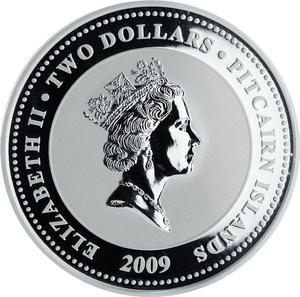 Pitcairn Islands / Silver Ounce 2009 Year of the Ox - obverse photo