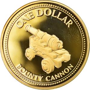 Pitcairn Islands / One Dollar 2010 Bounty Cannon - reverse photo