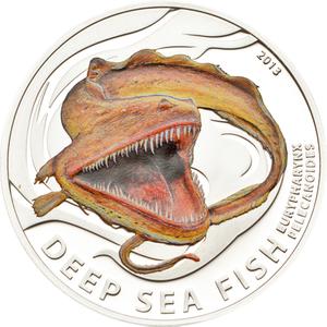 Pitcairn Islands / Silver Half Ounce 2013 Deep Sea Fish - Eurypharynx Pelecanoides - reverse photo