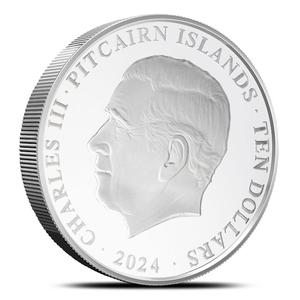 Pitcairn Islands / Silver Five Ounces 2024 Year of the Dragon - obverse photo