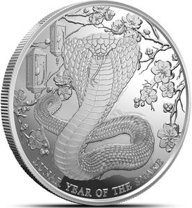 Pitcairn Islands / Silver Five Ounces 2025 Year of the Snake - reverse photo