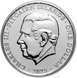 Pitcairn Islands / Silver Ounce 2025 HMS Bounty - obverse photo