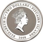Silver Ounce 2008 Year of the Rat: Photo Pitcairn 2 Dollars 2008 / thumbnail