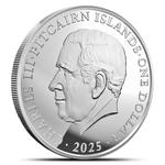 Silver Ounce 2025 Ocean Wonders - Turtle: Photo Coin, Pitcairn Islands, Silver Ounce 2025 Ocean Wonders - Turtle / thumbnail