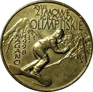 Poland / Two Zlote 1998 Winter Olympics - obverse photo