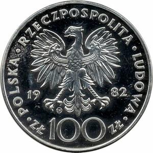 Poland / One Hundred Zlotych 1982 Pope John Paul II - reverse photo