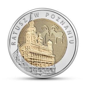 Poland / Five Zloty 2015 Poznań Town Hall - reverse photo