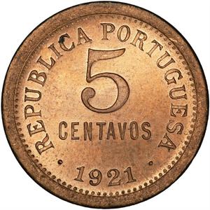 Portugal / Five Centavos 1921 - reverse photo