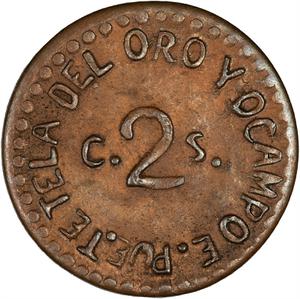 Portugal / Two Centavos 1915 Tetela Del Oro y Ocampo - reverse photo