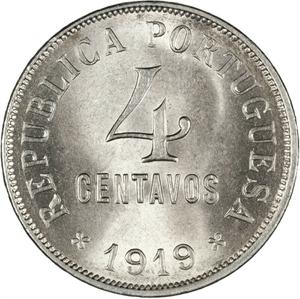 Portugal / Four Centavos 1919 - reverse photo
