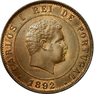Portugal, Kingdom of / Twenty Reis 1892 - obverse photo