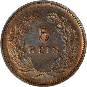 Portugal, Kingdom of / Five Reis 1893 - reverse photo