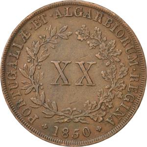 Portugal, Kingdom of / Twenty Reis 1850 - reverse photo