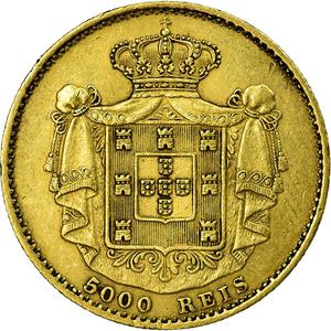 Portugal, Kingdom of / Five Thousand Reis 1872 - reverse photo
